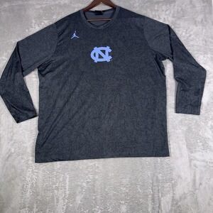 Air Jordan Men's North Carolina Tar Heels Dri-fit Long Sleeve 2XL BBall Gray UNC